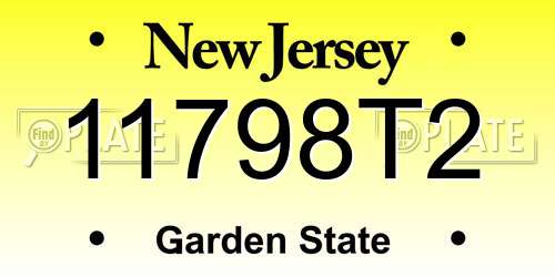 11798T2 New Jersey License Plate