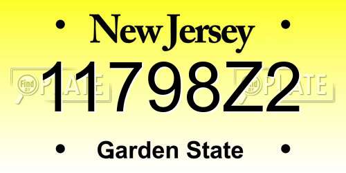 11798Z2 New Jersey License Plate