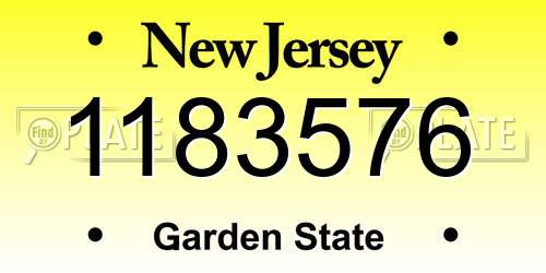 1183576 New Jersey License Plate