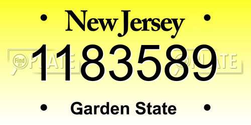 1183589 New Jersey License Plate