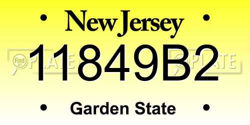 11849B2 New Jersey License Plate