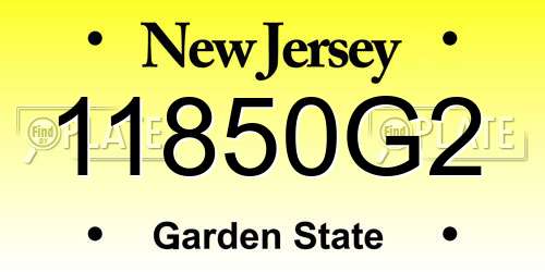11850G2 New Jersey License Plate