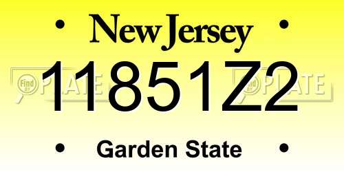 11851Z2 New Jersey License Plate