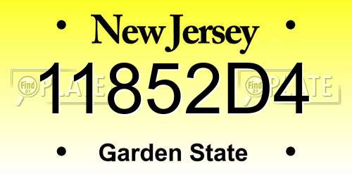 11852D4 New Jersey License Plate