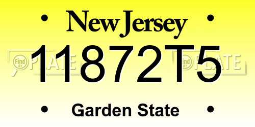 11872T5 New Jersey License Plate