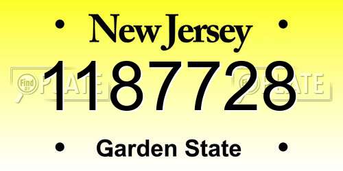 1187728 New Jersey License Plate