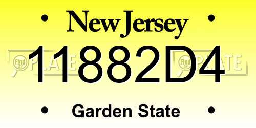 11882D4 New Jersey License Plate