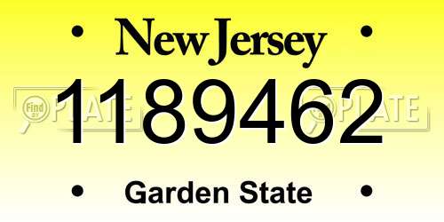 1189462 New Jersey License Plate