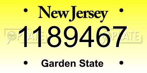 1189467 New Jersey License Plate