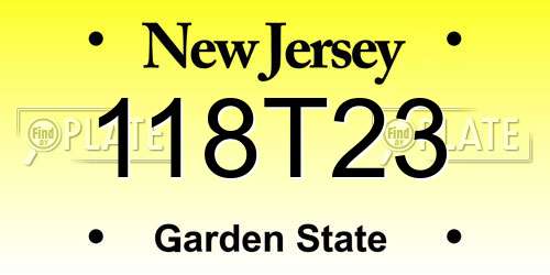 118T23 New Jersey License Plate