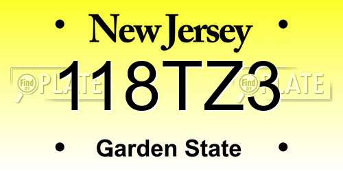 118TZ3 New Jersey License Plate