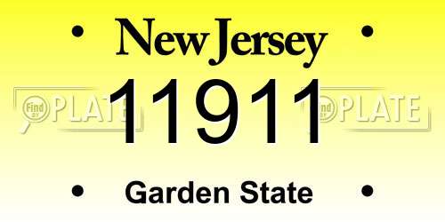 11911 New Jersey License Plate