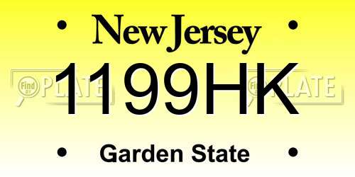 1199HK New Jersey License Plate