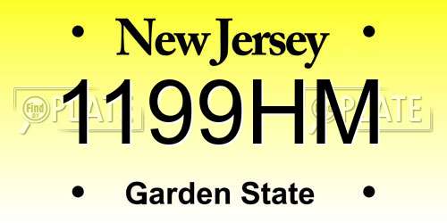 1199HM New Jersey License Plate