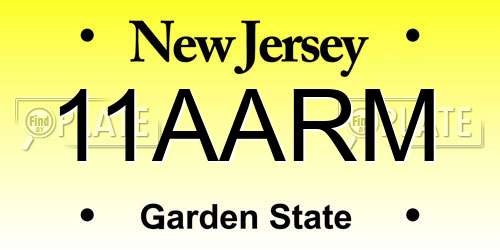 11AARM New Jersey License Plate