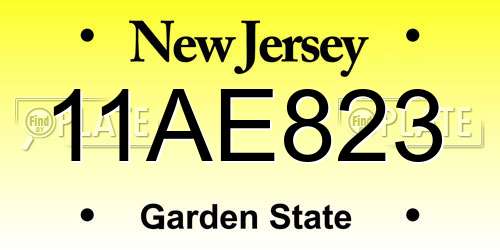 11AE823 New Jersey License Plate