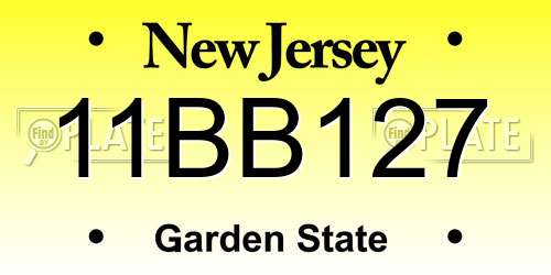 11BB127 New Jersey License Plate