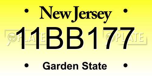 11BB177 New Jersey License Plate