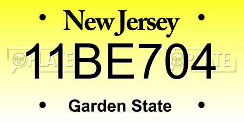 11BE704 New Jersey License Plate