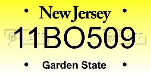 11BO509 New Jersey License Plate