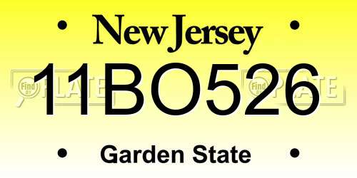 11BO526 New Jersey License Plate