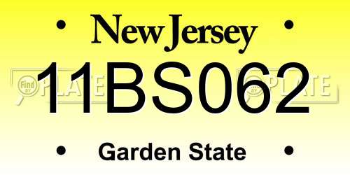 11BS062 New Jersey License Plate