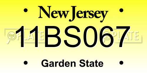 11BS067 New Jersey License Plate