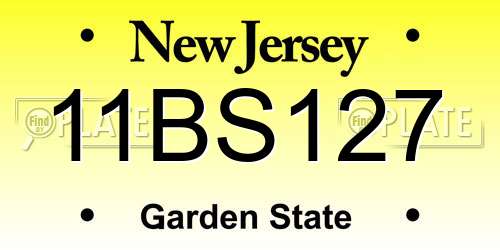 11BS127 New Jersey License Plate