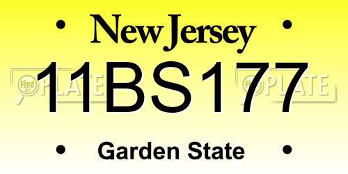 11BS177 New Jersey License Plate
