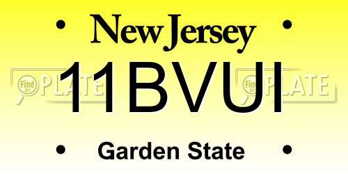 11BVUI New Jersey License Plate