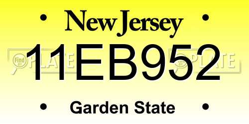 11EB952 New Jersey License Plate