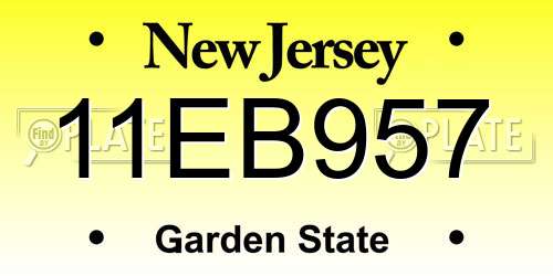 11EB957 New Jersey License Plate