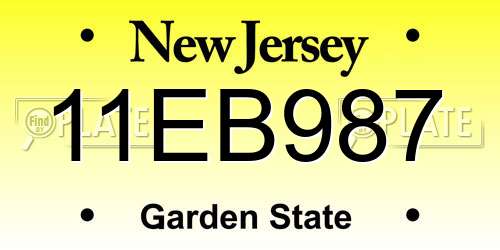 11EB987 New Jersey License Plate