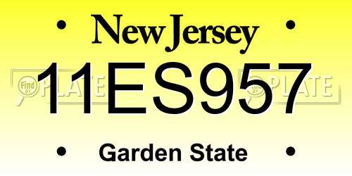 11ES957 New Jersey License Plate