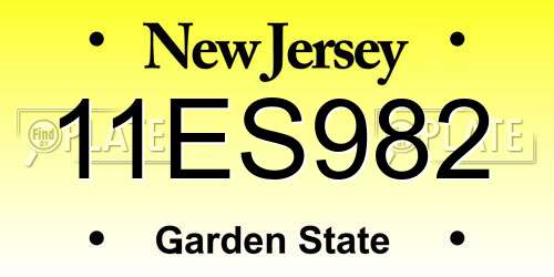 11ES982 New Jersey License Plate