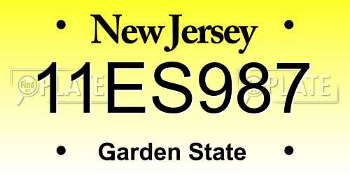 11ES987 New Jersey License Plate