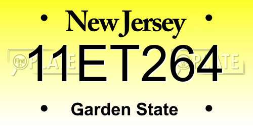 11ET264 New Jersey License Plate