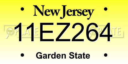 11EZ264 New Jersey License Plate