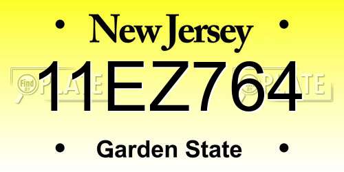 11EZ764 New Jersey License Plate