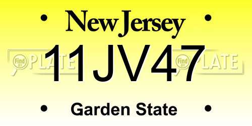 11JV47 New Jersey License Plate