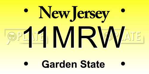11MRW New Jersey License Plate