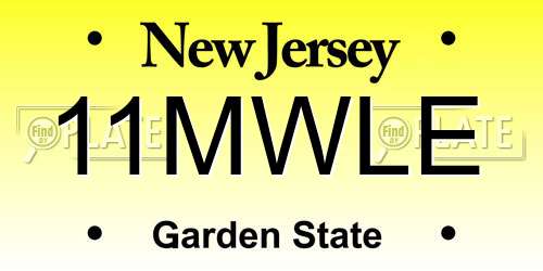 11MWLE New Jersey License Plate