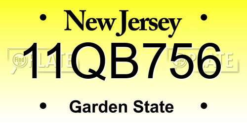 11QB756 New Jersey License Plate