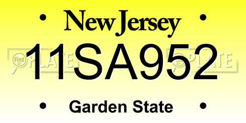 11SA952 New Jersey License Plate