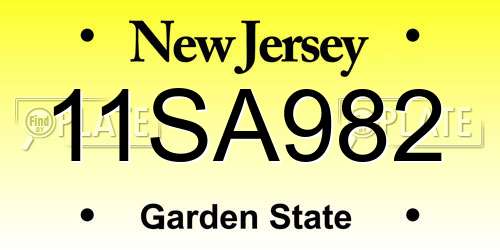 11SA982 New Jersey License Plate