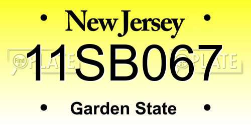 11SB067 New Jersey License Plate