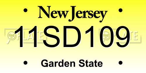 11SD109 New Jersey License Plate