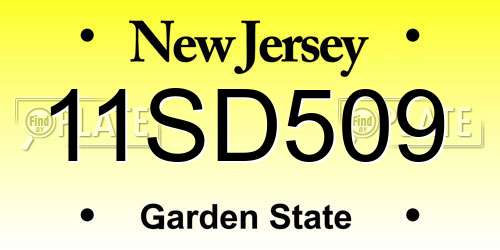 11SD509 New Jersey License Plate