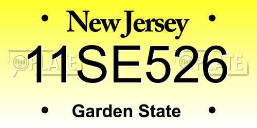11SE526 New Jersey License Plate