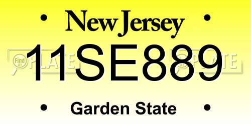 11SE889 New Jersey License Plate